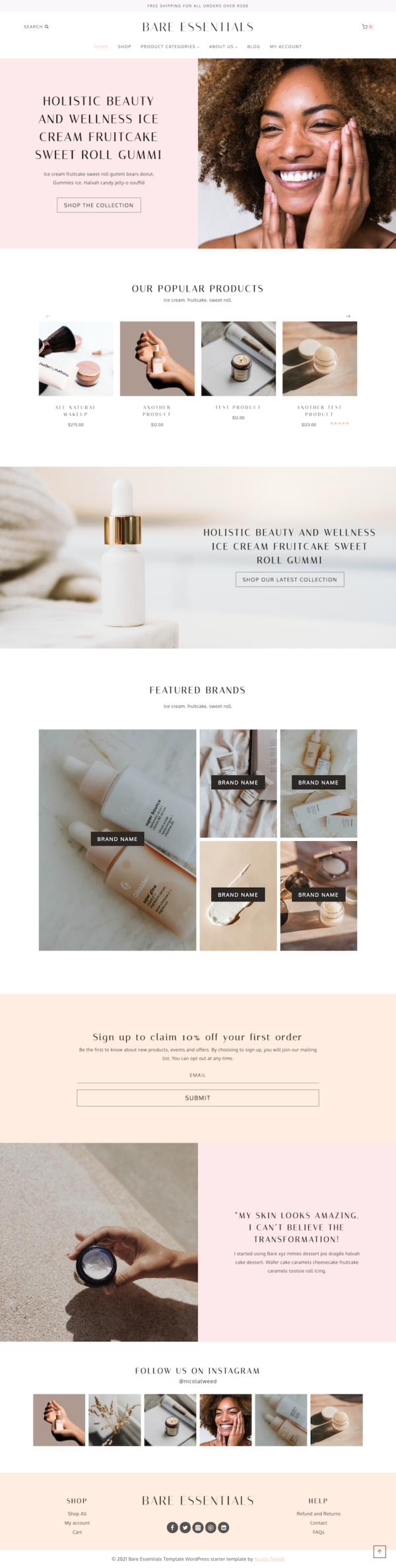 Home Page Bare Essentials Template 1